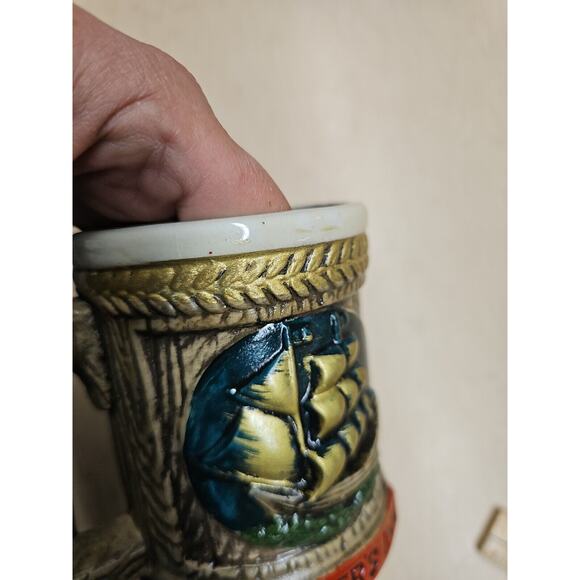 Vintage Napcoware Mariner's Inn Beer Ceramic Mug Colonial Nautical Ship - Picture 6 of 8